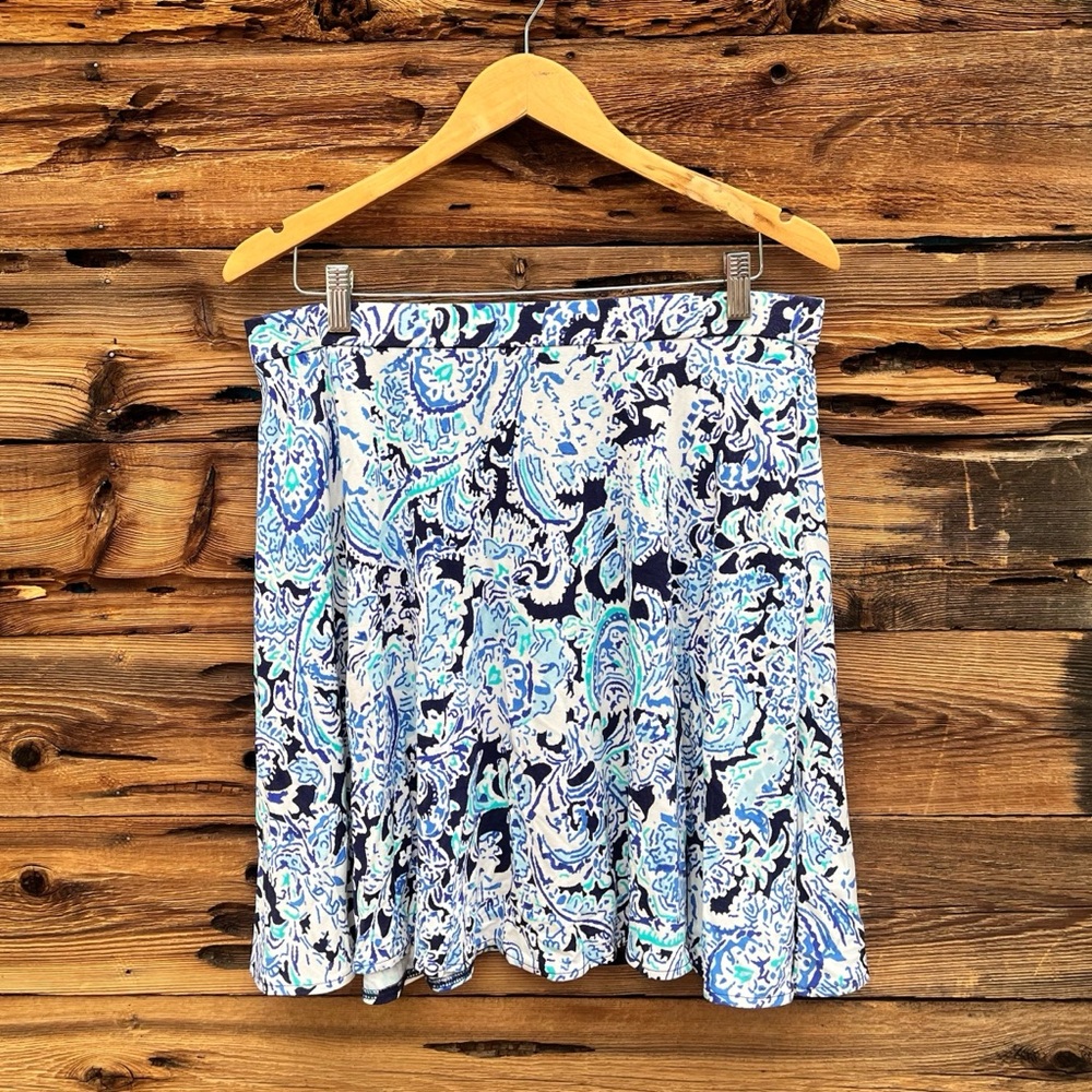 CYNTHIA ROWLEY | Blue Paisley Skirt L